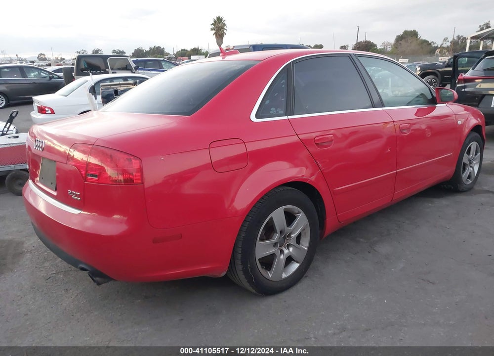 2006 AUDI A4 2.0T VIN: WAUDF78E86A261224