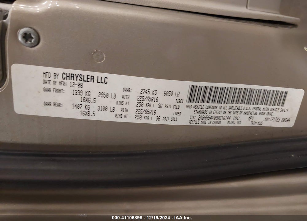 2009 CHRYSLER TOWN & COUNTRY TOURING VIN: 2A8HR54X09R616144