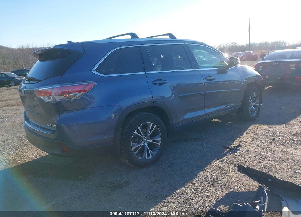 2016 TOYOTA HIGHLANDER XLE V6 VIN: 5TDJKRFH7GS290969