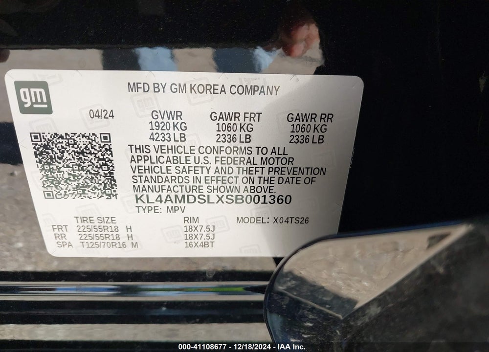 2025 BUICK ENCORE GX SPORT TOURING FWD VIN: KL4AMDSLXSB001360