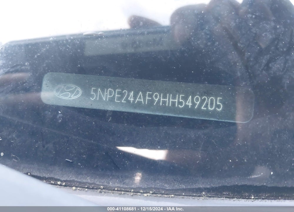 2017 HYUNDAI SONATA VIN: 5NPE24AF9HH549205