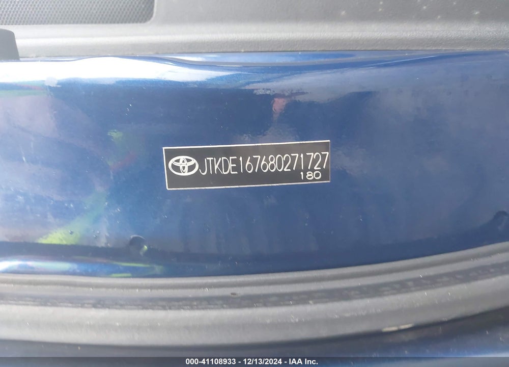 2008 SCION TC BASE (M5) VIN: JTKDE167680271727
