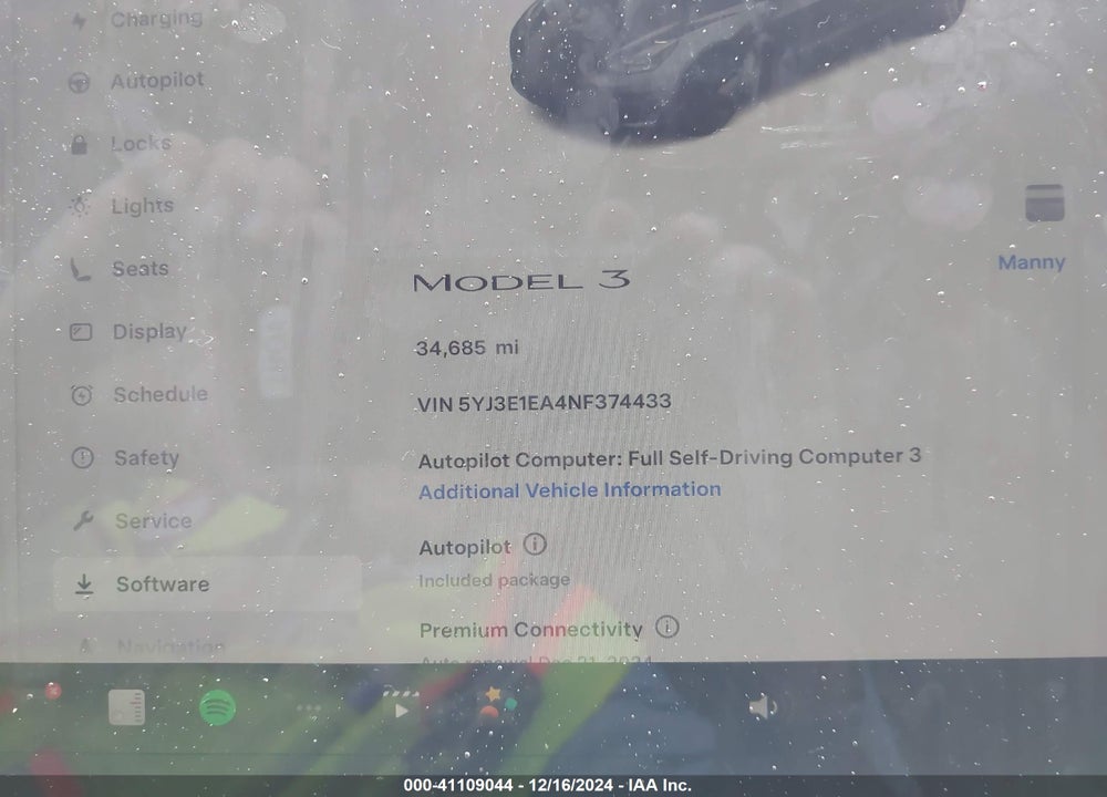 2022 TESLA MODEL 3 VIN: 5YJ3E1EA4NF374433