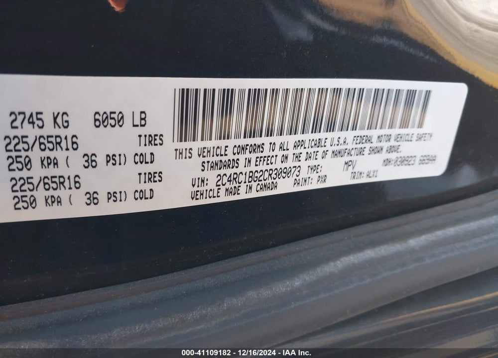 2012 CHRYSLER TOWN & COUNTRY TOURING VIN: 2C4RC1BG2CR309073