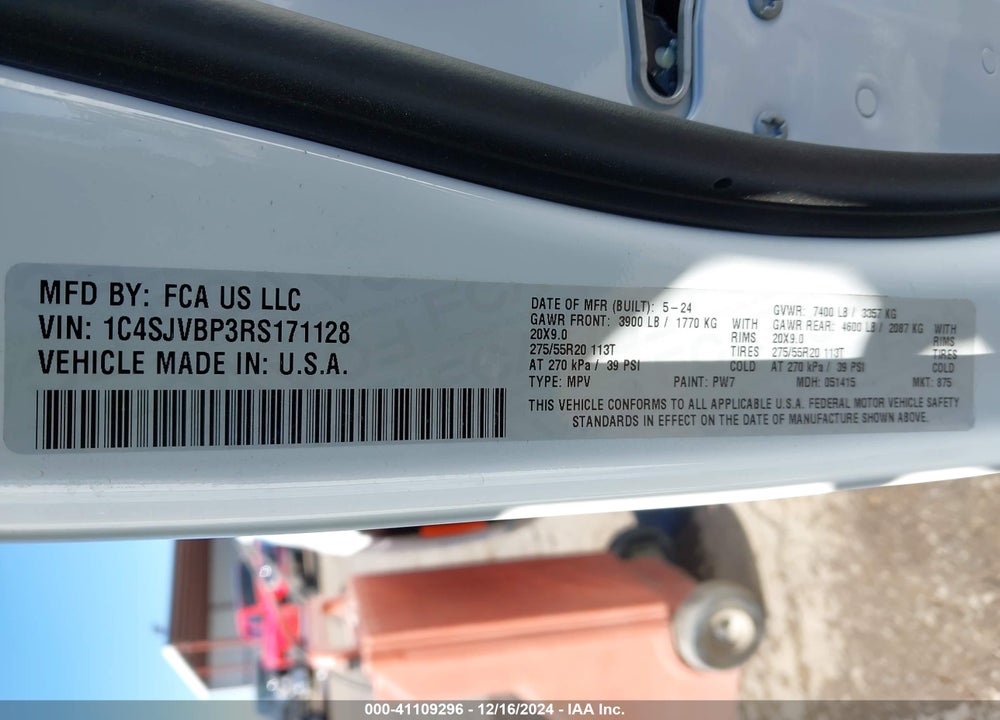 2024 JEEP WAGONEER SERIES II 4X4 VIN: 1C4SJVBP3RS171128