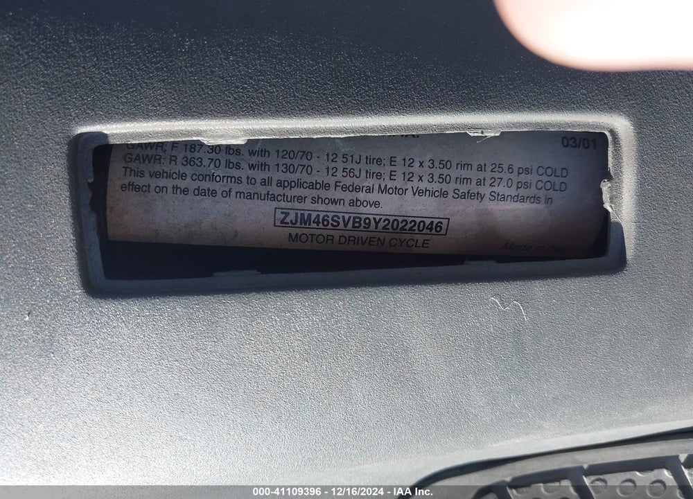 2008 MALAGUTI PHANTOM F12 VIN: ZJM46SVB9Y2022046