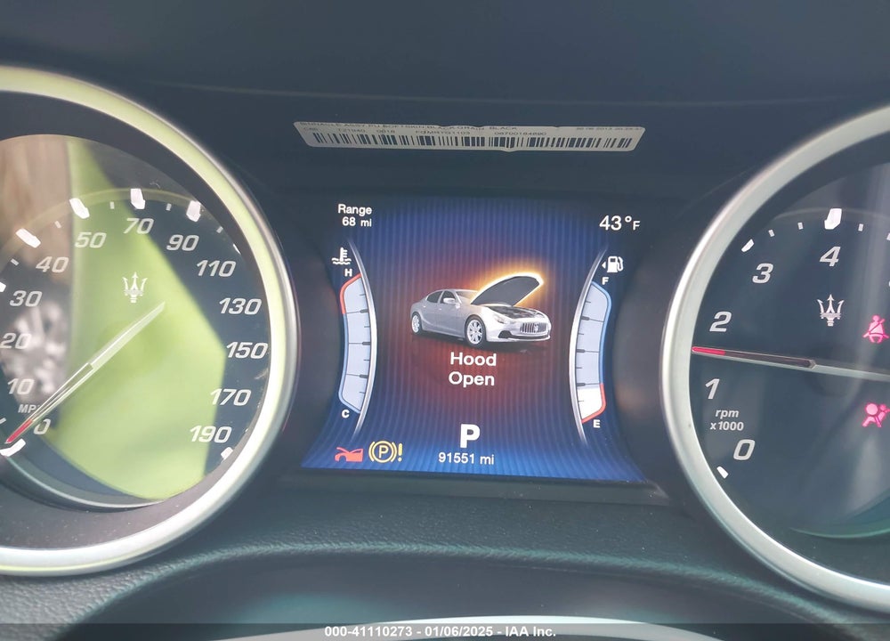2014 MASERATI GHIBLI VIN: ZAM57XSA9E1082923