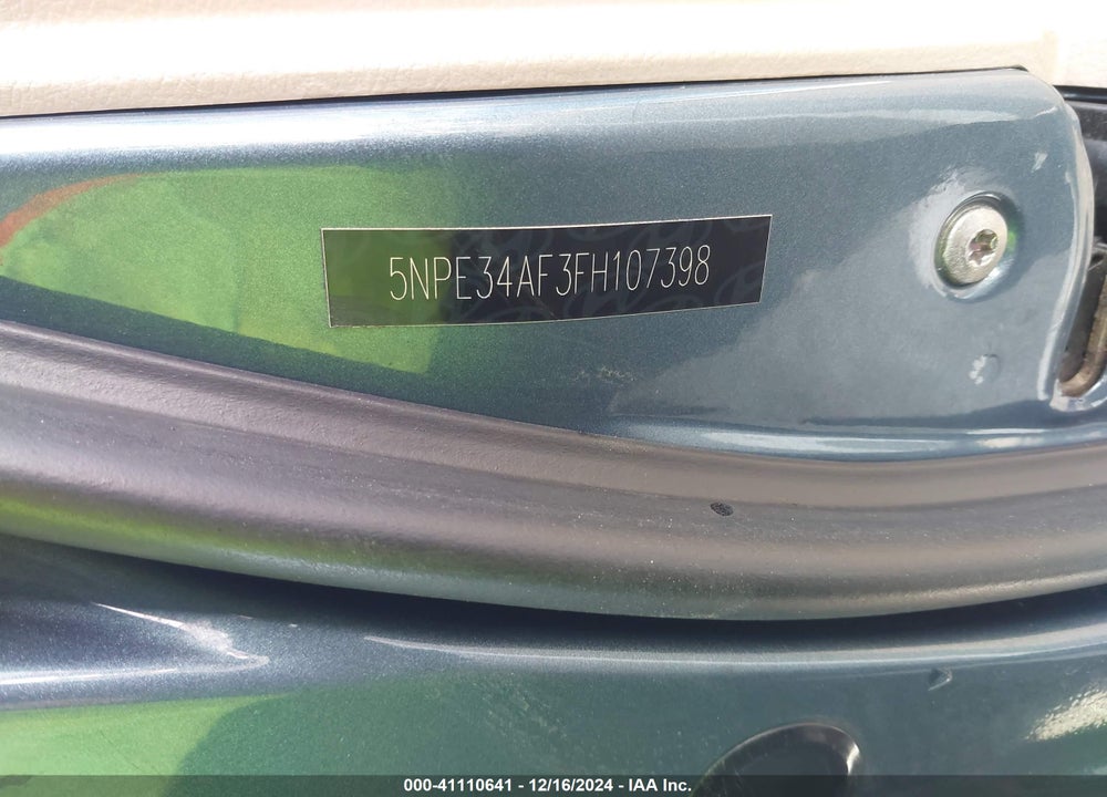 2015 HYUNDAI SONATA SPORT VIN: 5NPE34AF3FH107398