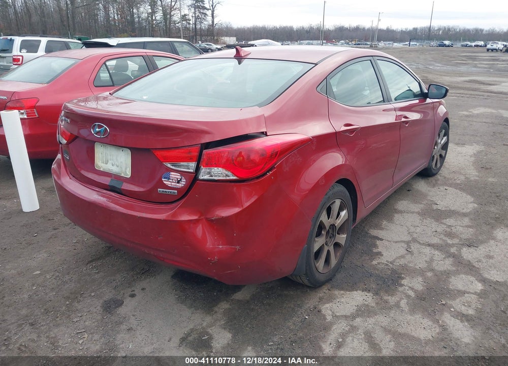 2012 HYUNDAI ELANTRA LIMITED PZEV VIN: KMHDH4AE2CU443853