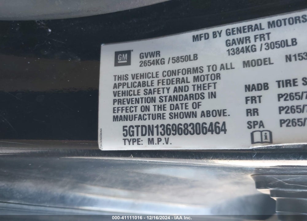 2006 HUMMER H3 SUV VIN: 5GTDN136968306464