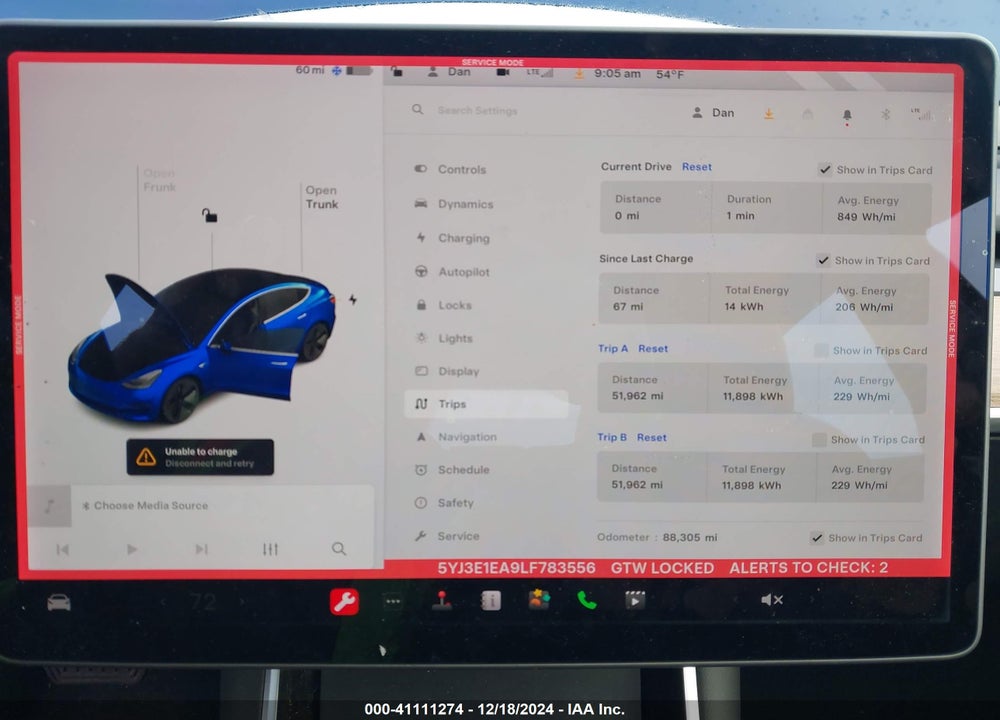 2020 TESLA MODEL 3 STANDARD RANGE PLUS REAR-WHEEL DRIVE/STANDARD RANGE REAR-WHEEL DRIVE VIN: 5YJ3E1EA9LF783556