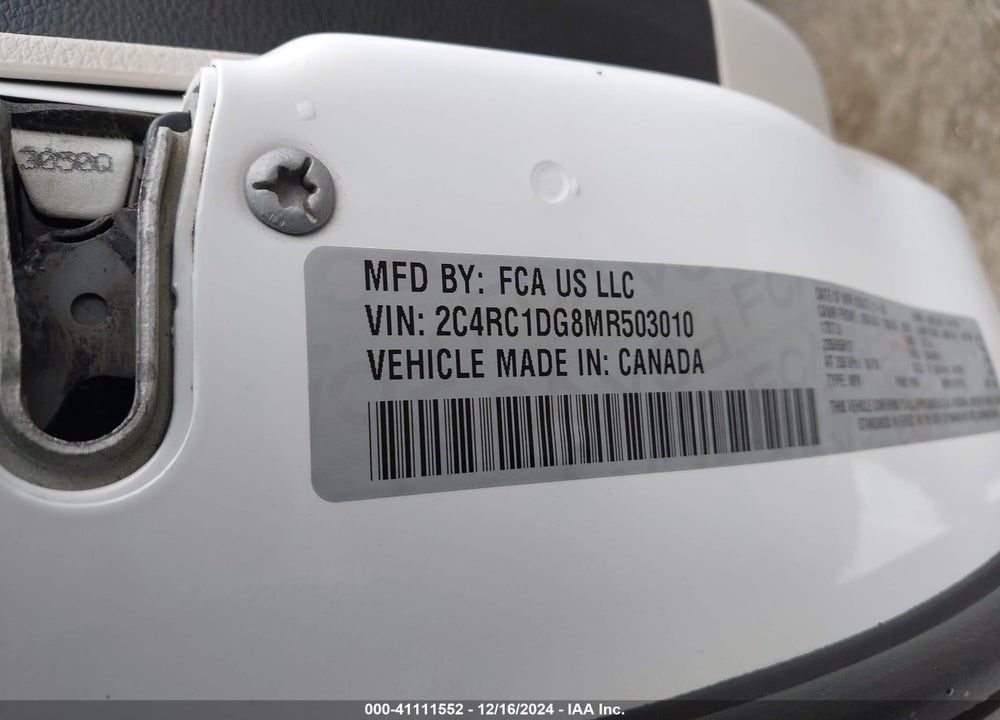 2021 CHRYSLER VOYAGER LXI VIN: 2C4RC1DG8MR503010