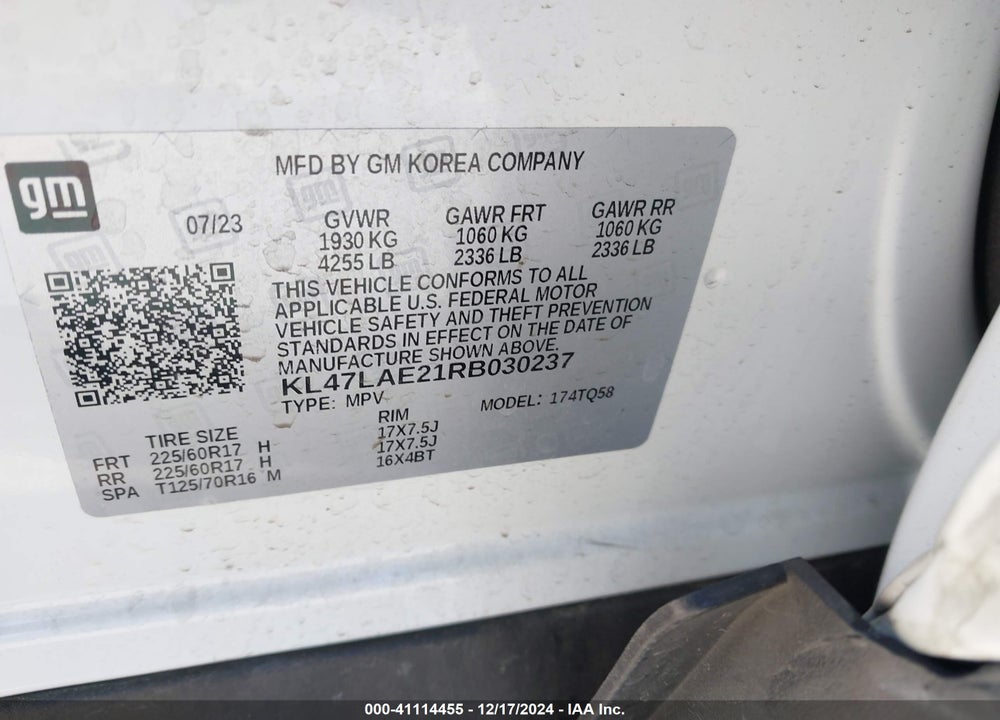 2024 BUICK ENVISTA PREFERRED FWD VIN: KL47LAE21RB030237