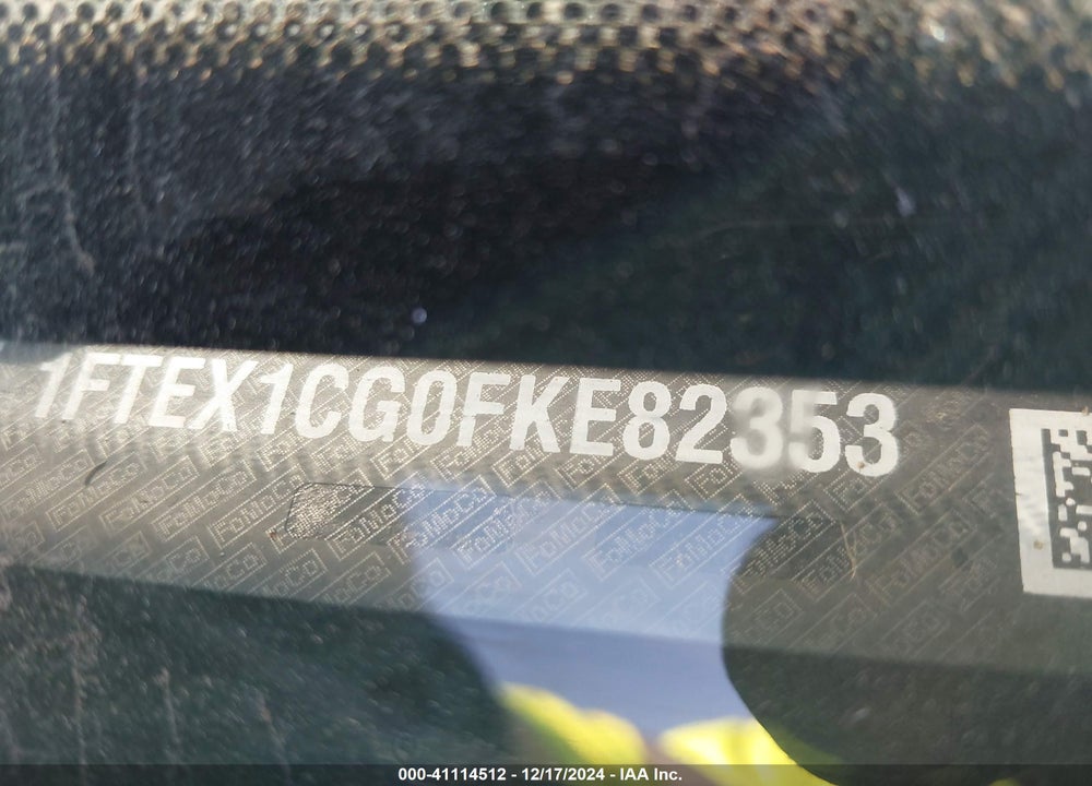 2015 FORD F-150 VIN: 1FTEX1CG0FKE82353