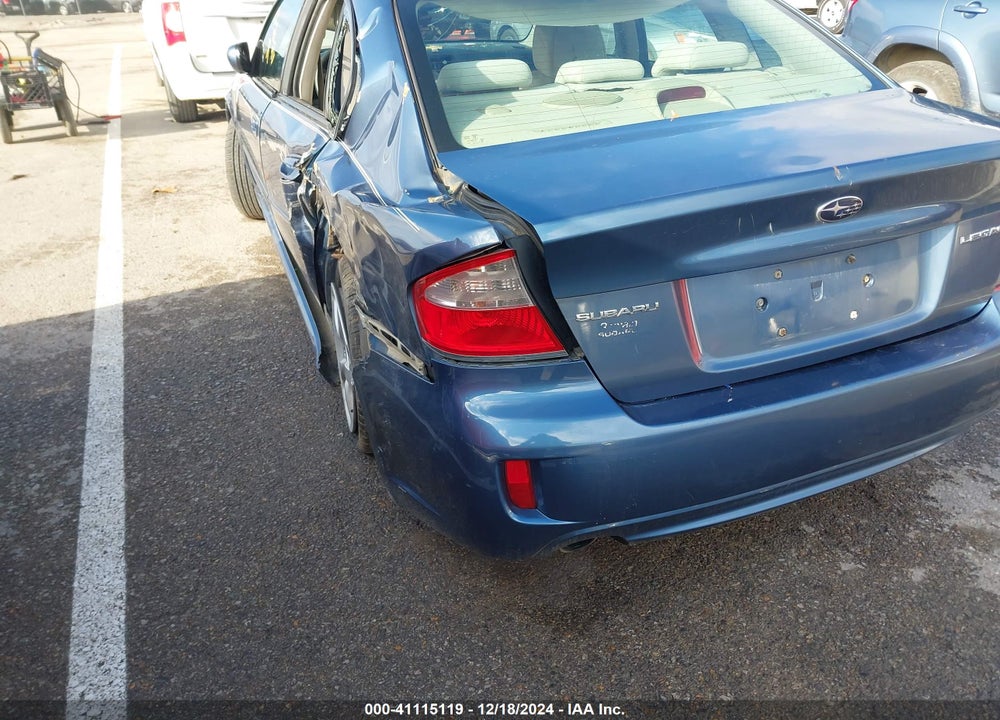 2009 SUBARU LEGACY VIN: 4S3BL616697222262