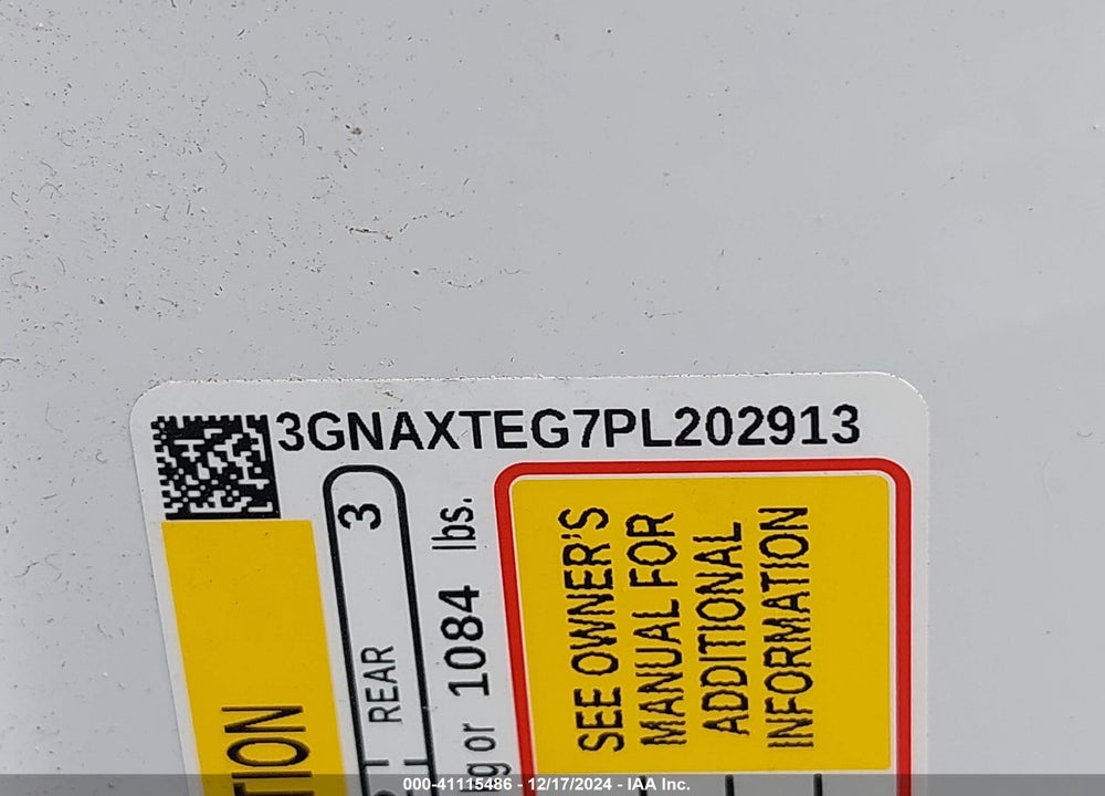 2023 CHEVROLET EQUINOX AWD 2FL VIN: 3GNAXTEG7PL202913