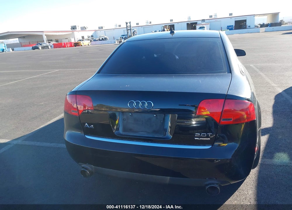 2007 AUDI A4 2.0T VIN: WAUAF78E27A134506