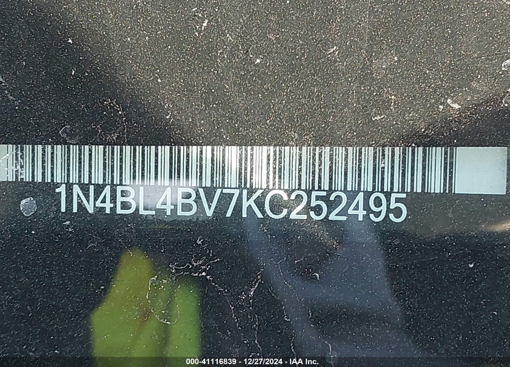 2019 NISSAN ALTIMA 2.5 S VIN: 1N4BL4BV7KC252495