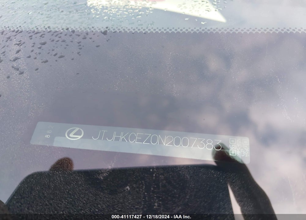 2022 LEXUS NX 350H LUXURY VIN: JTJHKCEZ0N2007383