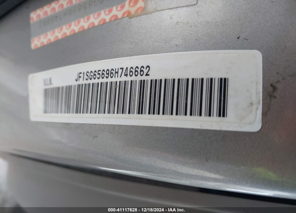 2006 SUBARU FORESTER 2.5X VIN: JF1SG65696H746662