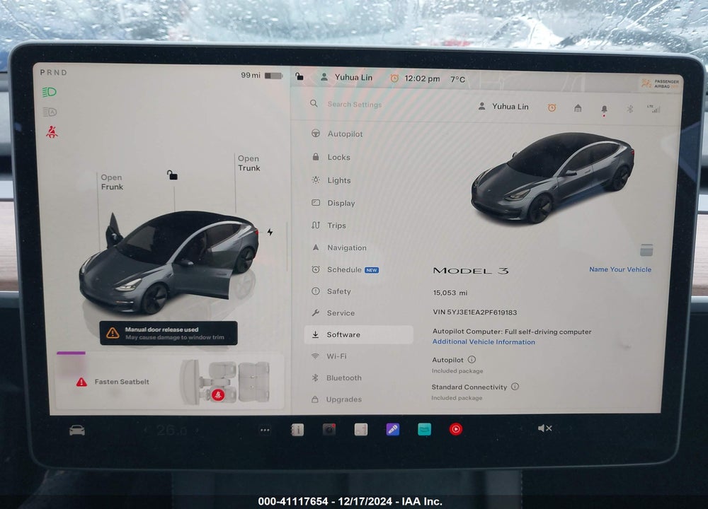 2023 TESLA MODEL 3 REAR-WHEEL DRIVE VIN: 5YJ3E1EA2PF619183