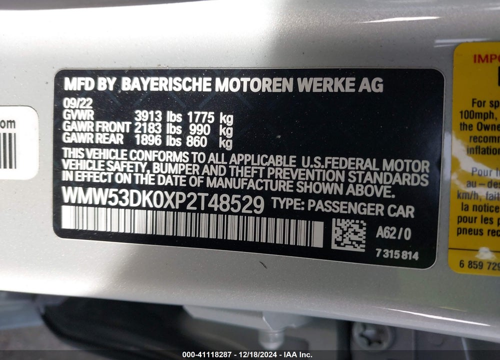 2023 MINI HARDTOP VIN: WMW53DK0XP2T48529