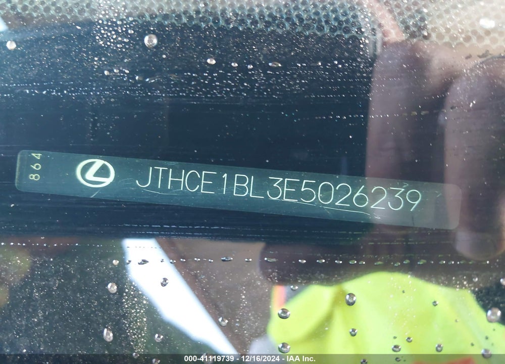 2014 LEXUS GS 350 VIN: JTHCE1BL3E5026239
