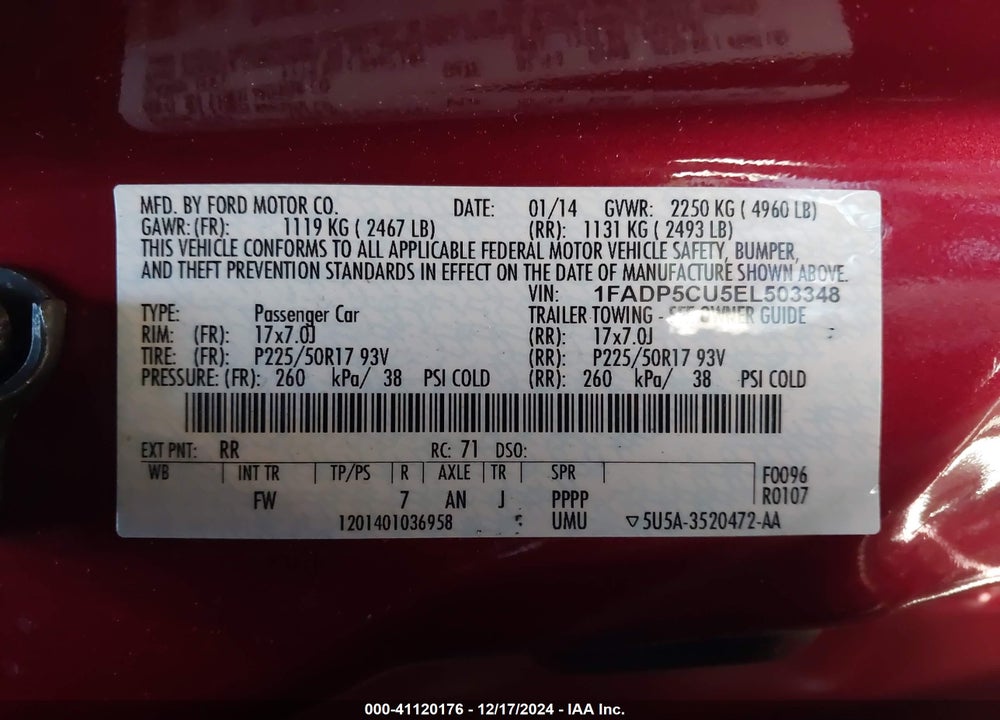 2014 FORD C-MAX ENERGI SEL VIN: 1FADP5CU5EL503348