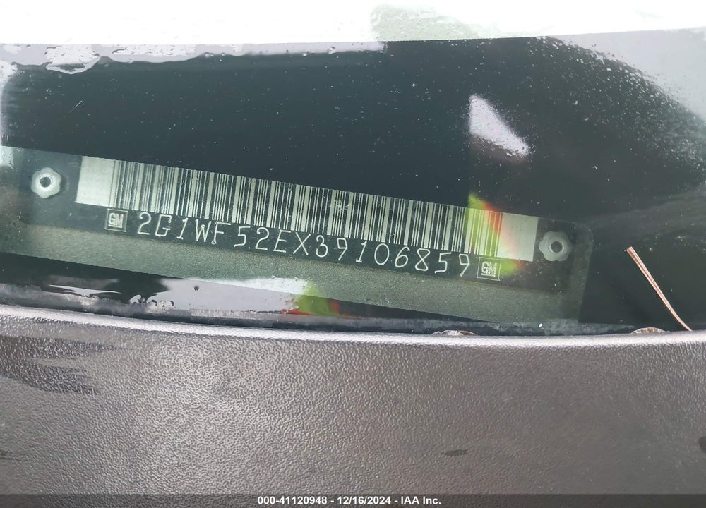 2003 CHEVROLET IMPALA VIN: 2G1WF52EX39106859