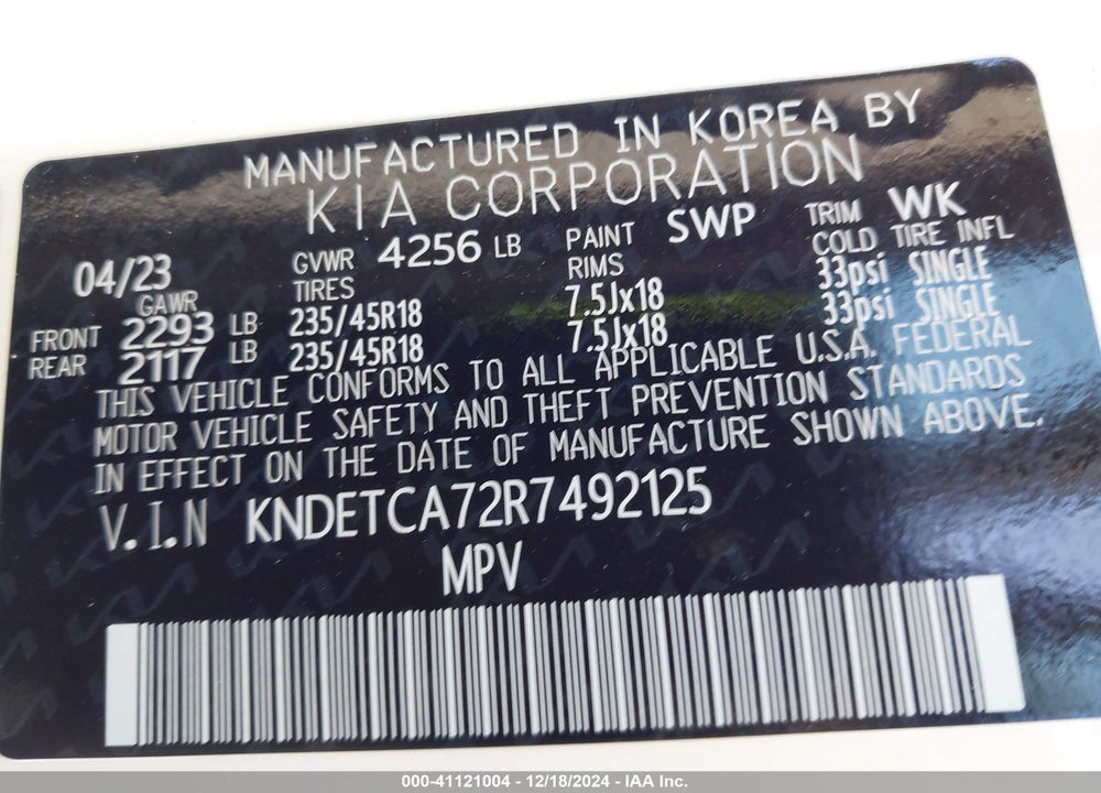 2024 KIA SELTOS SX TURBO VIN: KNDETCA72R7492125