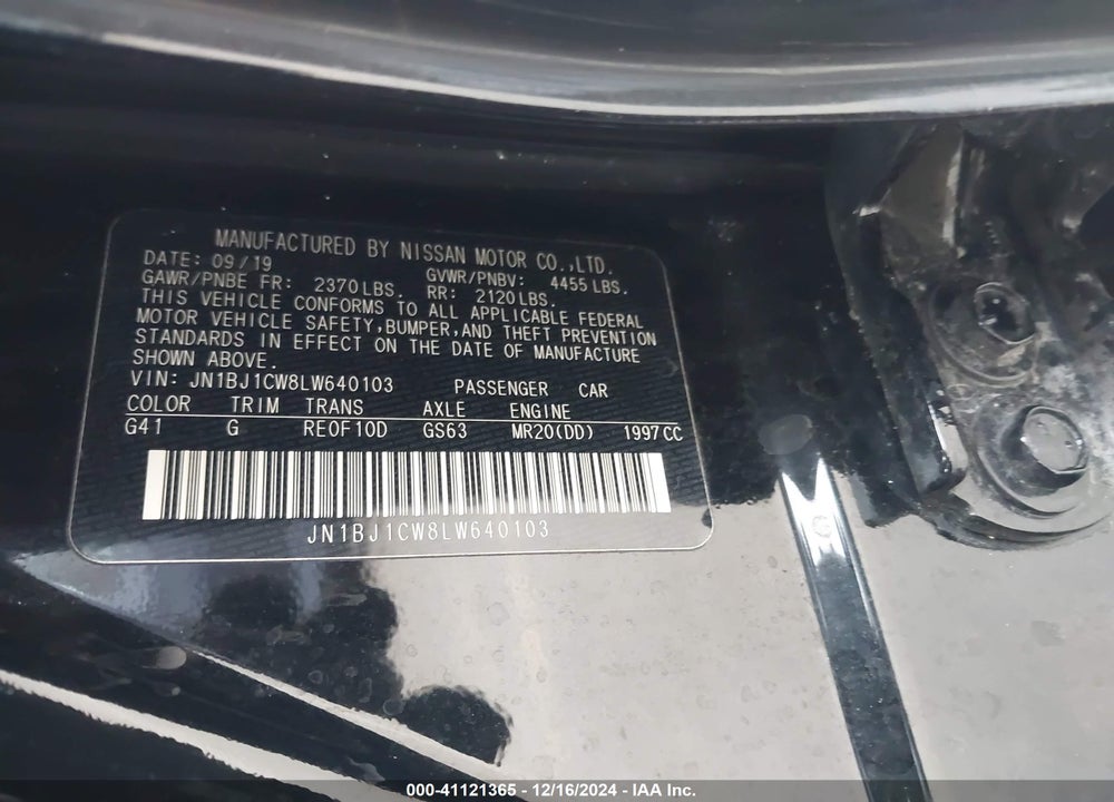 2020 NISSAN ROGUE SPORT SV AWD XTRONIC CVT VIN: JN1BJ1CW8LW640103