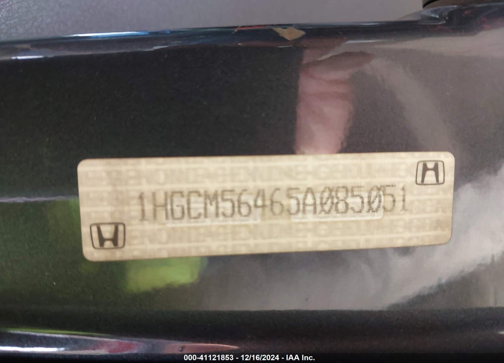2005 HONDA ACCORD 2.4 LX VIN: 1HGCM56465A085051