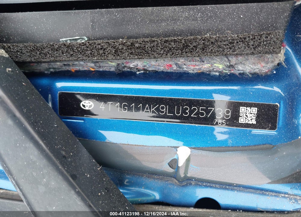 2020 TOYOTA CAMRY SE VIN: 4T1G11AK9LU325739