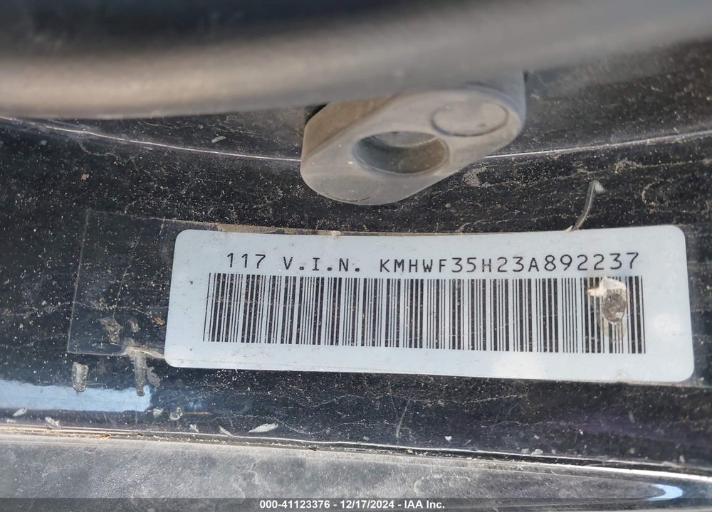 2003 HYUNDAI SONATA GLS/LX VIN: KMHWF35H23A892237