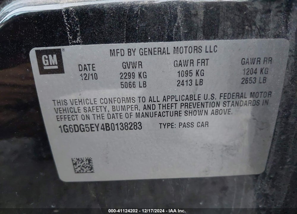 2011 CADILLAC CTS LUXURY VIN: 1G6DG5EY4B0138283