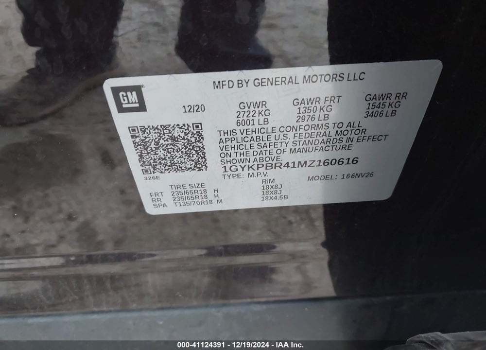 2021 CADILLAC XT6 AWD LUXURY VIN: 1GYKPBR41MZ160616