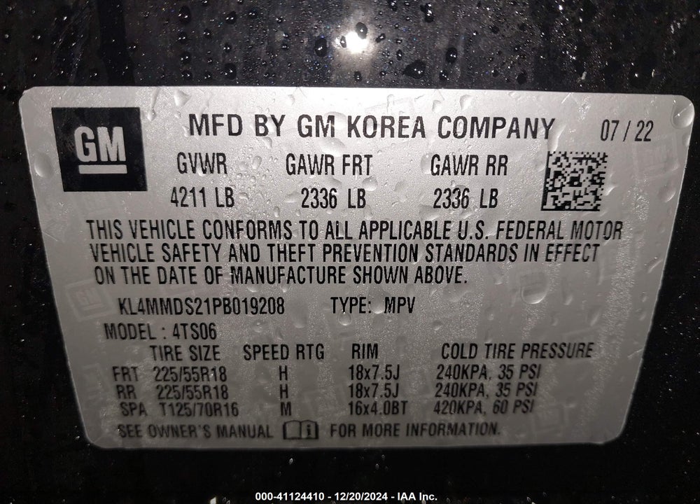 2023 BUICK ENCORE GX SELECT FWD VIN: KL4MMDS21PB019208