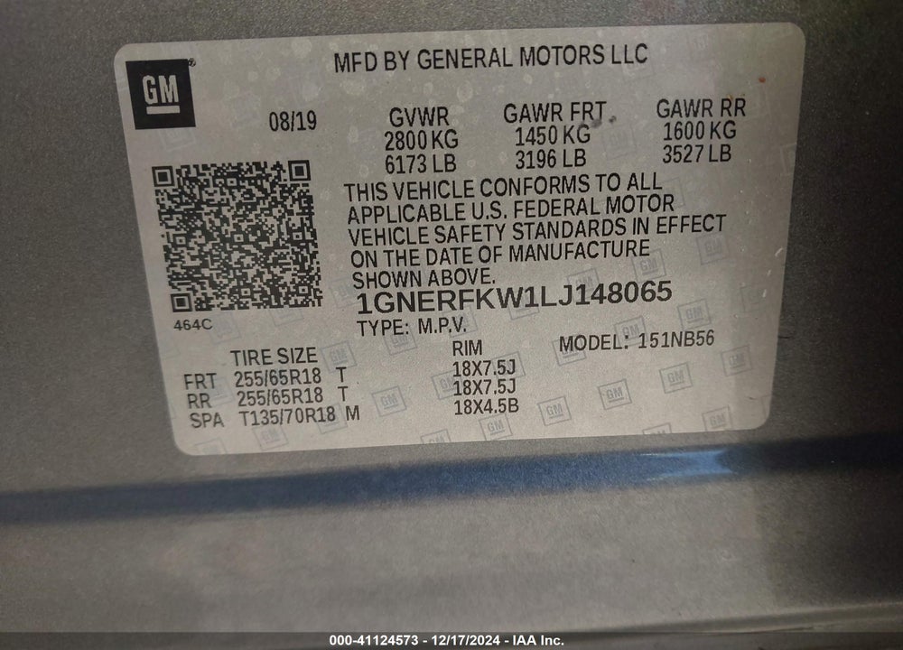 2020 CHEVROLET TRAVERSE FWD LS VIN: 1GNERFKW1LJ148065