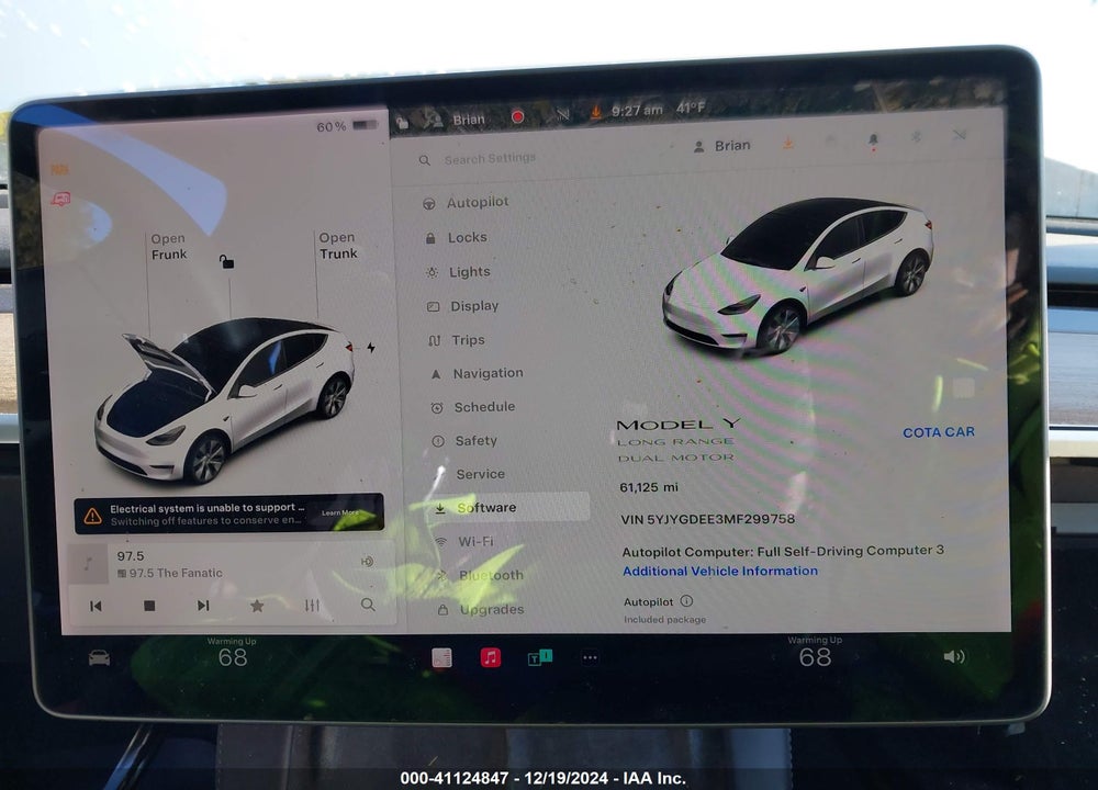 2021 TESLA MODEL Y LONG RANGE DUAL MOTOR ALL-WHEEL DRIVE VIN: 5YJYGDEE3MF299758