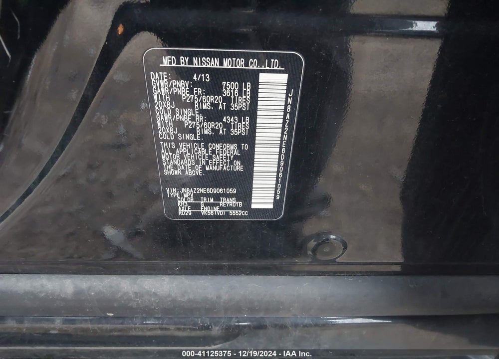 2013 INFINITI QX56 VIN: JN8AZ2NE6D9061059
