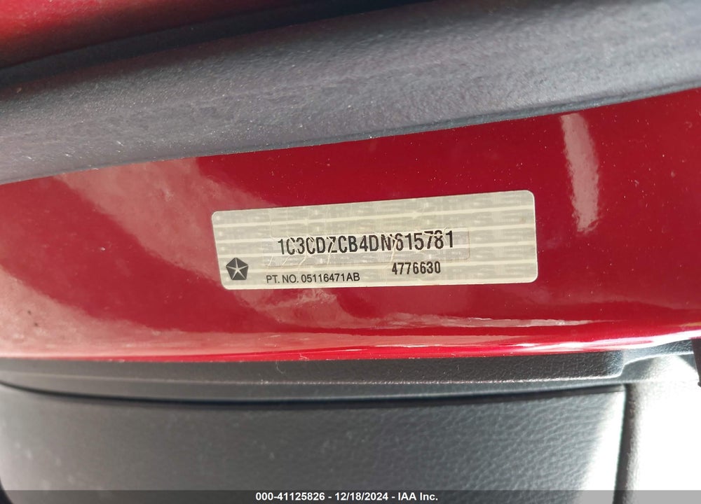 2013 DODGE AVENGER SXT VIN: 1C3CDZCB4DN615781