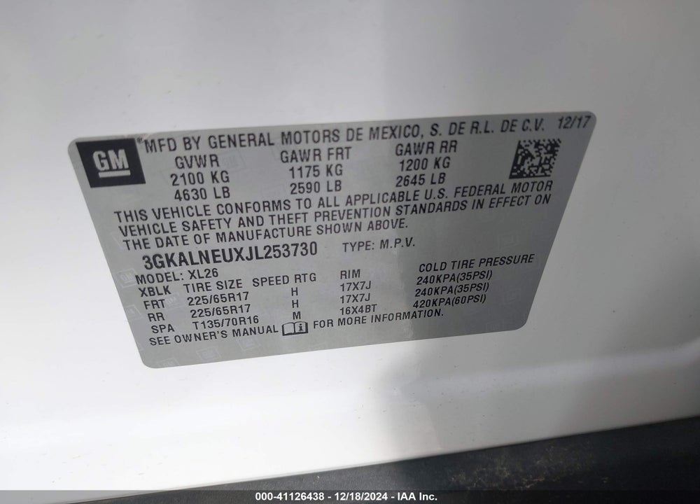 2018 GMC TERRAIN SLE DIESEL VIN: 3GKALNEUXJL253730