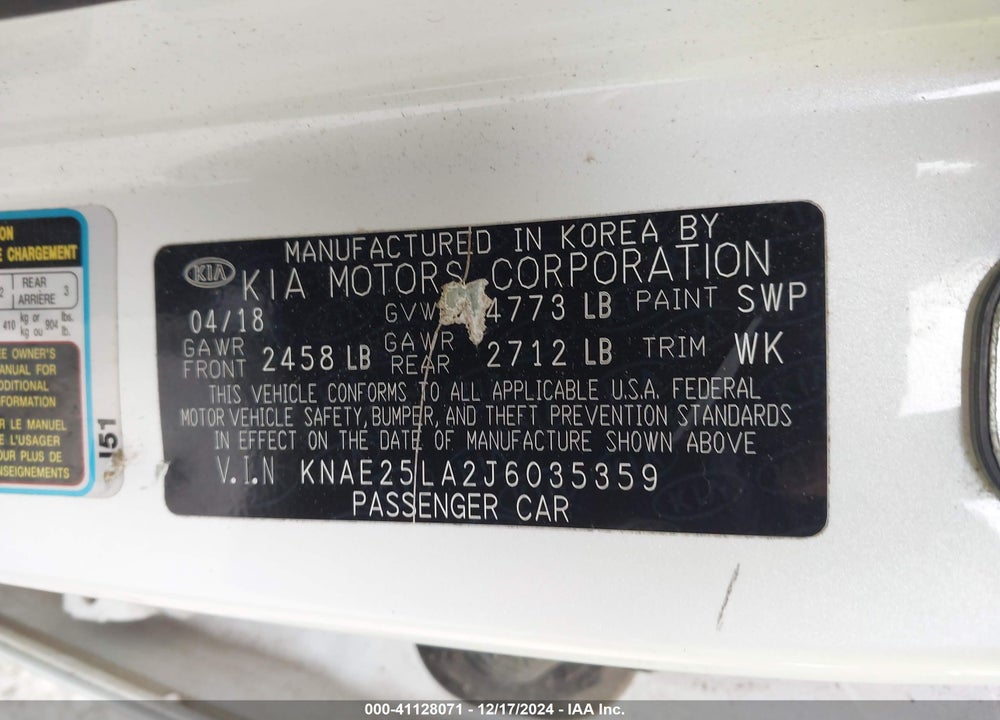 2018 KIA STINGER PREMIUM VIN: KNAE25LA2J6035359