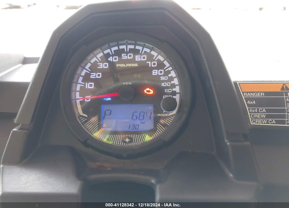 2018 POLARIS RANGER XP 900 EPS VIN: 3NSRTE874JG432695