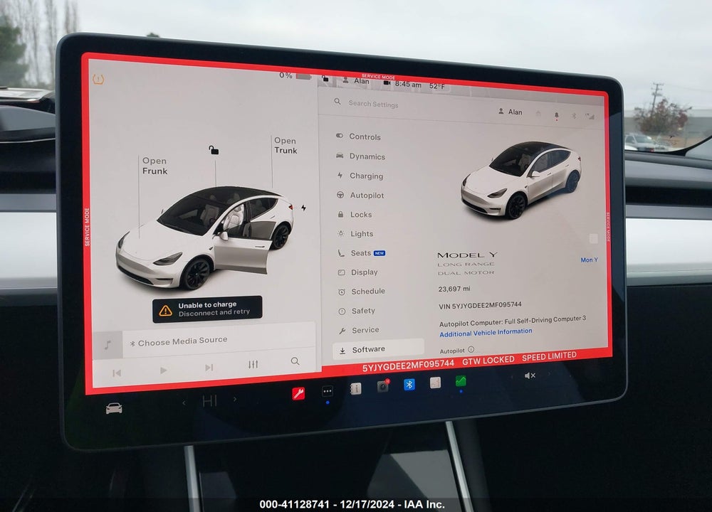 2021 TESLA MODEL Y LONG RANGE DUAL MOTOR ALL-WHEEL DRIVE VIN: 5YJYGDEE2MF095744