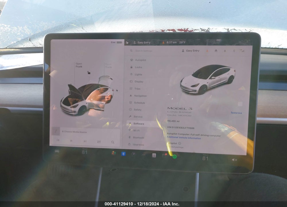 2020 TESLA MODEL 3 LONG RANGE DUAL MOTOR ALL-WHEEL DRIVE VIN: 5YJ3E1EB2LF711686