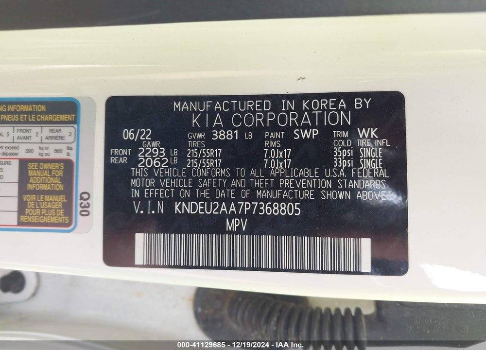 2023 KIA SELTOS S VIN: KNDEU2AA7P7368805