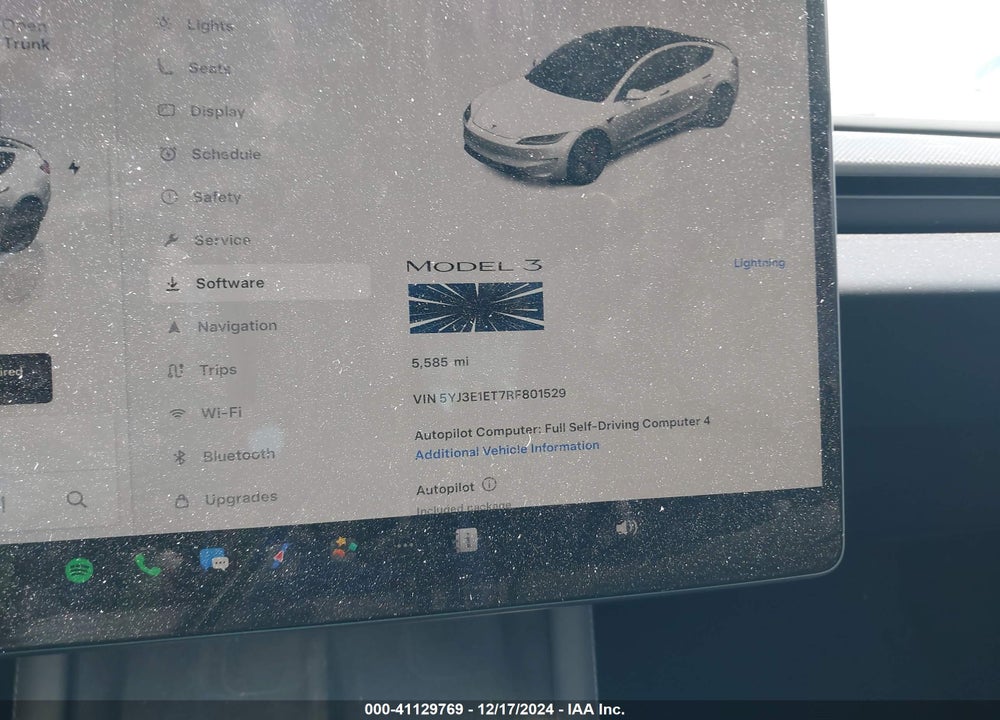 2024 TESLA MODEL 3 PERFORMANCE ALL-WHEEL DRIVE VIN: 5YJ3E1ET7RF801529