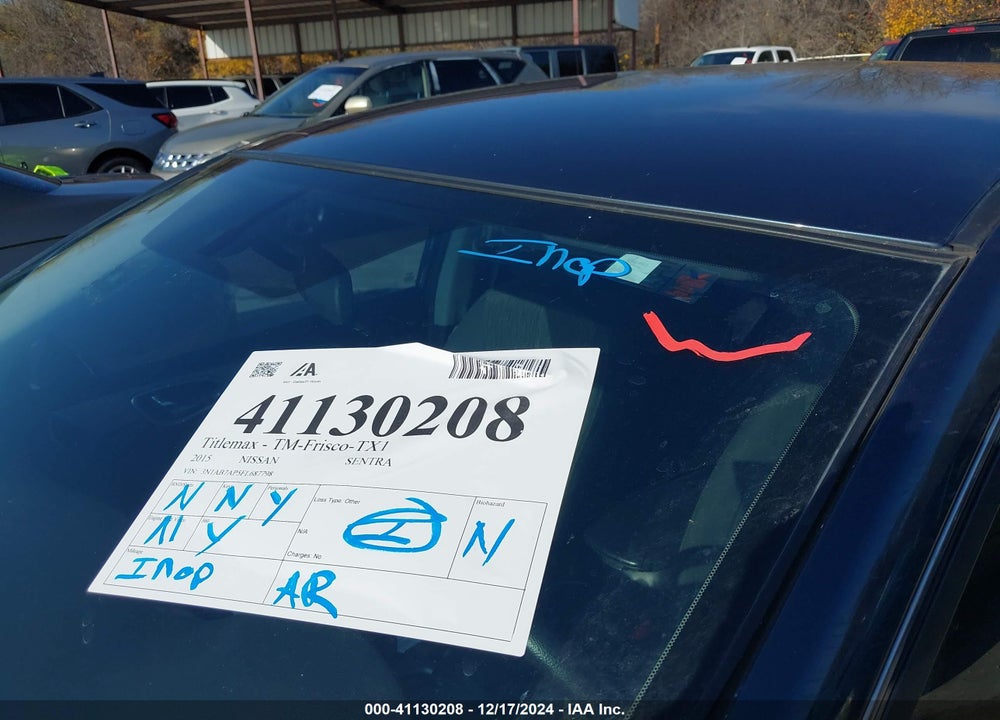 2015 NISSAN SENTRA SV VIN: 3N1AB7AP5FL687798