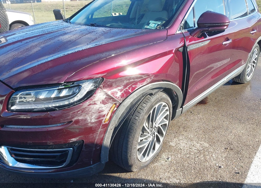 2019 LINCOLN NAUTILUS RESERVE VIN: 2LMPJ6L98KBL58652